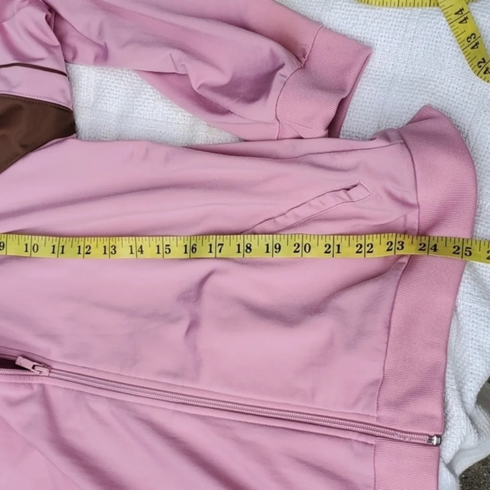 Puma Pink Brown Zip Up Track Jacket Athletic Y2K Retro Women’s L XL - Picture 8 of 9